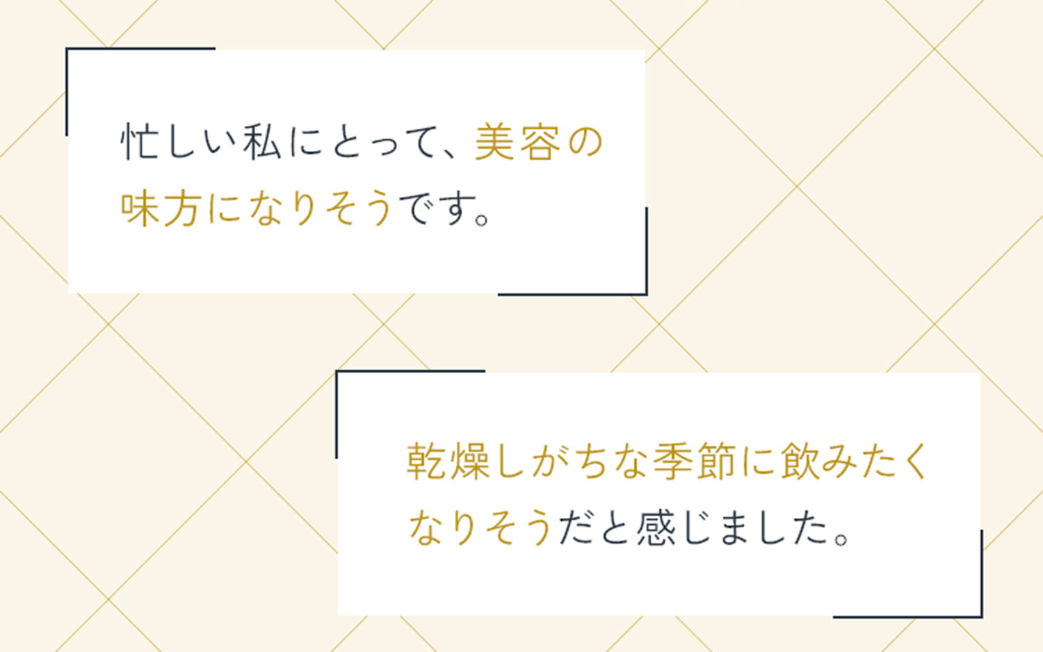 忙しい私にとって、美容の味方になりそうです。乾燥しがちな季節に飲みたくなりそうだと感じました。